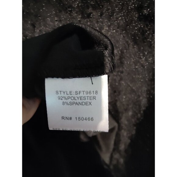 41 Hawthorne Velvet Black Cap-Sleeve V-Neck Stretch Pullover Top L NWT - Picture 5 of 5